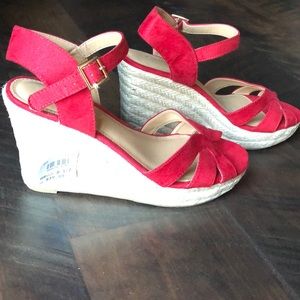Red Wedge Sandals. Size 8.5. NWT.